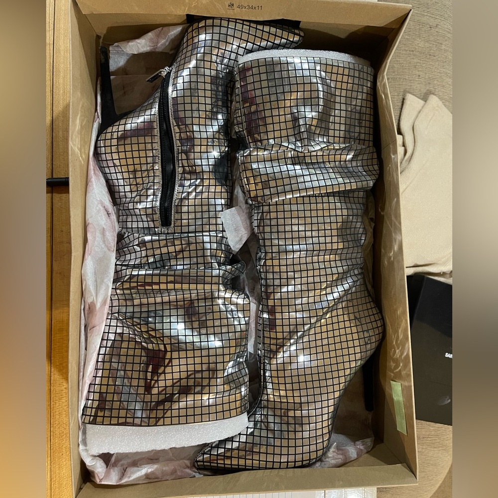 Jessica Simpson Silver Heeled Boots